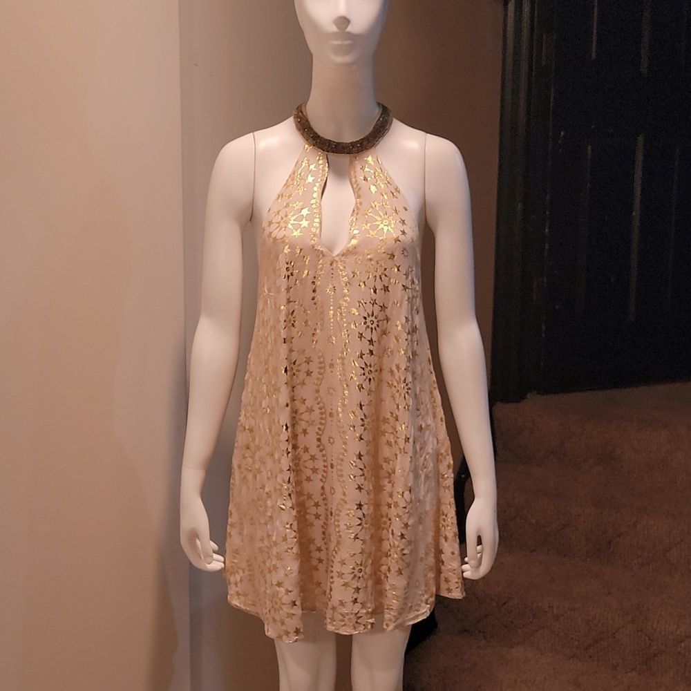 Kimchi Blue Corellia Beaded Neck Mini Dress